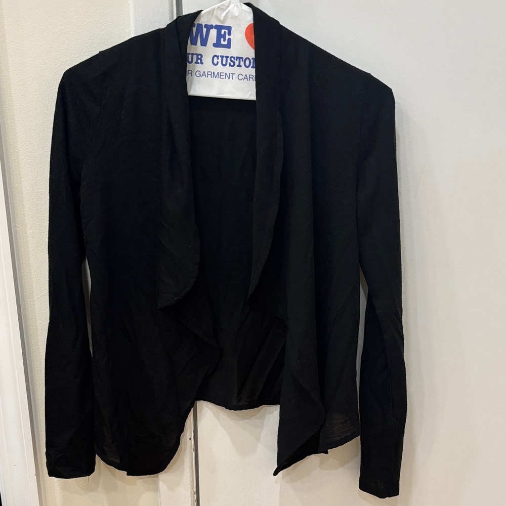 Zara Black Women's open waterfall cardigan